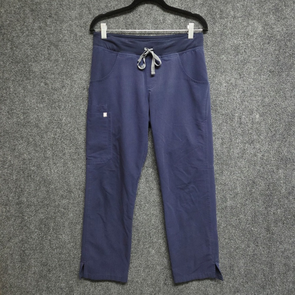 Figs Scrub Pants Women Small Blue Cargo Kade Straight Leg Nurse Medical PO 1535